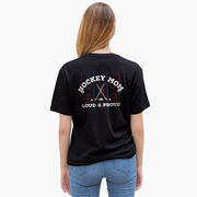 Hockey Short Sleeve T-Shirt - Loud and Proud Hockey Mom (Back Design) 