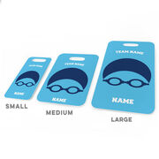 Swimming Bag/Luggage Tag - Personalized Swim Team Goggles and Cap