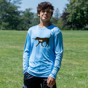 Guys Lacrosse Long Sleeve Performance Tee - Max The Lax Dog