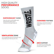 Wrestling Woven Mid-Calf Socks - Just Wrestle (Gray)