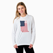 Hockey Long Sleeve Performance Tee - American Flag