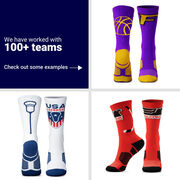 Custom Team Woven Mid-Calf Socks - Pickleball