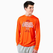 Basketball Long Sleeve Performance Tee - Basketball's My Favorite