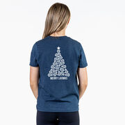 Lacrosse Short Sleeve T-Shirt - Merry Laxmas Tree (Back Design)