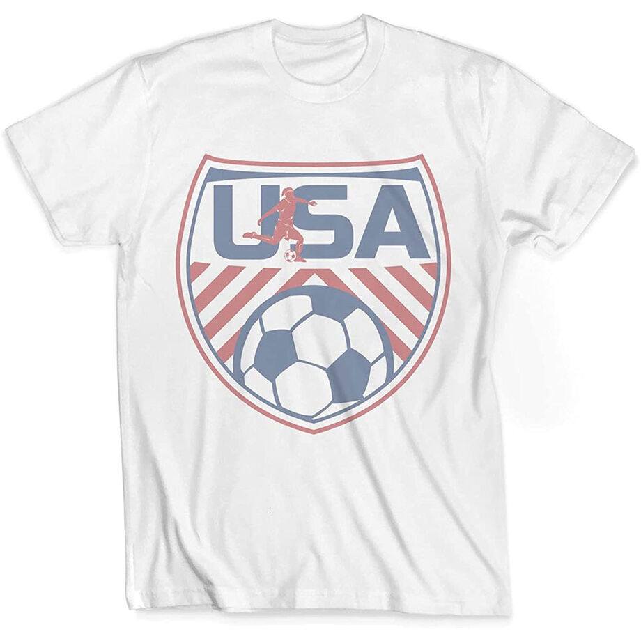 Vintage Soccer T-Shirt - USA (Female) [White/Youth Small] - SS
