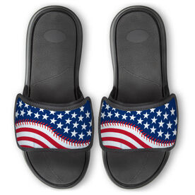 Baseball Repwell&reg; Slide Sandals - American Flag Ball