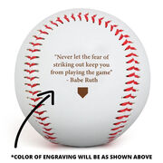 Engraved Baseball - Keep On Playing Ball