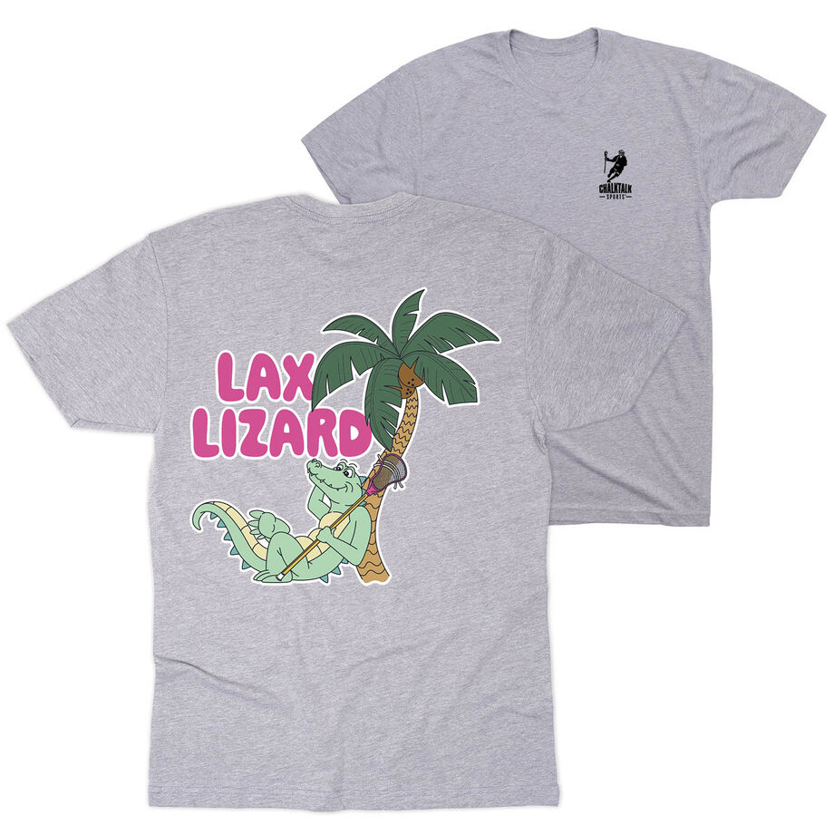 Guys Lacrosse Short Sleeve T-Shirt - Lax Lizard (Back Design)