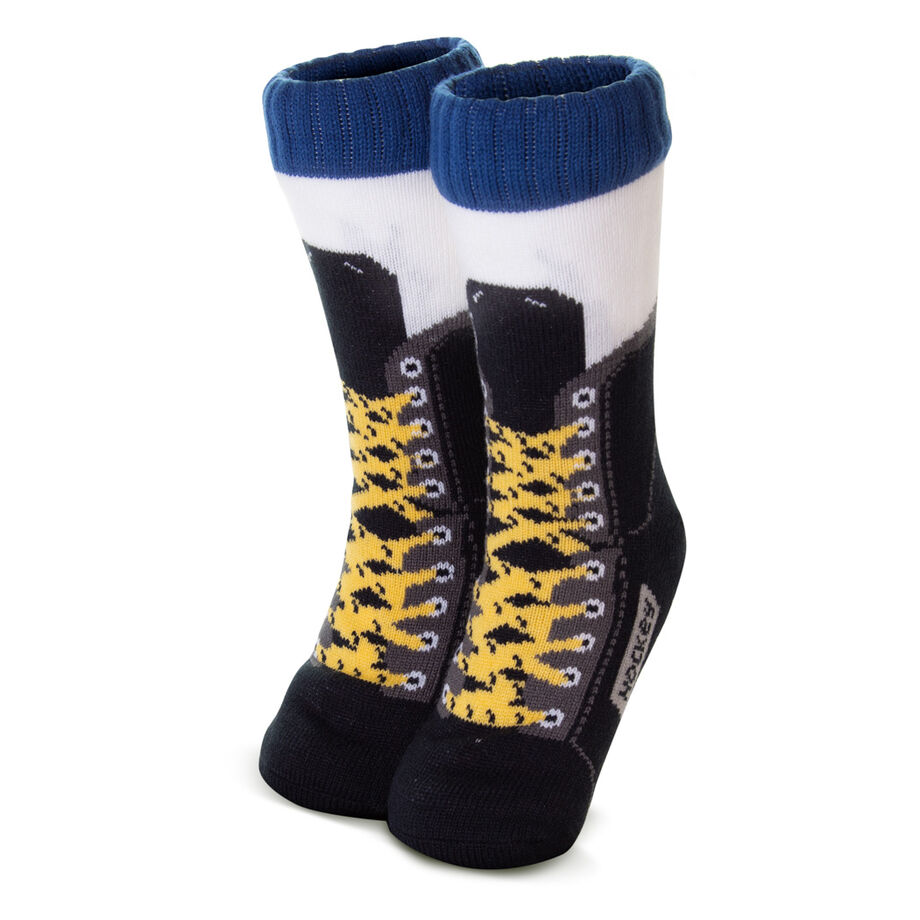 Hockey Skate Slipper Socks with Sherpa Lining