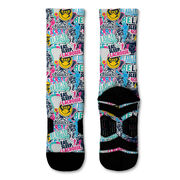 Girls Lacrosse Graphic Flex Mid-Calf Socks - Lax Girl Life