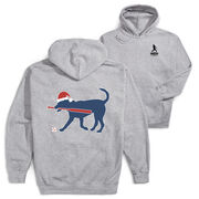 Baseball Hooded Sweatshirt - Play Ball Christmas Dog (Back Design)