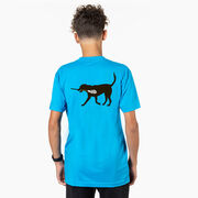 Guys Lacrosse Short Sleeve T-Shirt - Max The Lax Dog (Back Design)