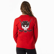 Hockey Tshirt Long Sleeve - Hockey Helmet Skull (Back Design)