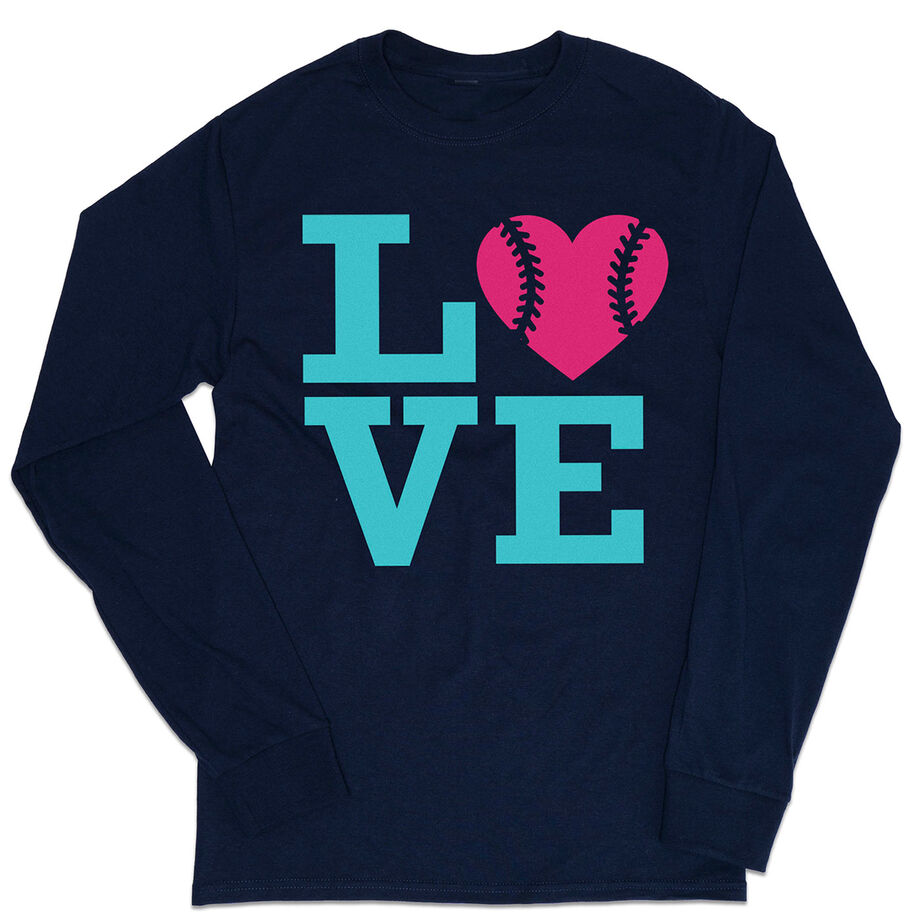 Softball Tshirt Long Sleeve - Love - Personalization Image