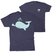Girls Lacrosse Short Sleeve T-Shirt - Chevron Lax Whale (Back Design)
