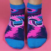 Volleyball Ankle Socks - Volleyball Tie-Dye Swirl