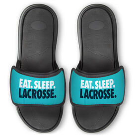 Girls Lacrosse Repwell&reg; Slide Sandals - Eat. Sleep. Lacrosse.