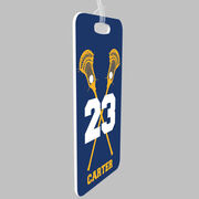 Guys Lacrosse Bag/Luggage Tag - Personalized Guys Crossed Sticks