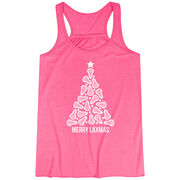 Lacrosse Flowy Racerback Tank Top - Merry Laxmas Tree
