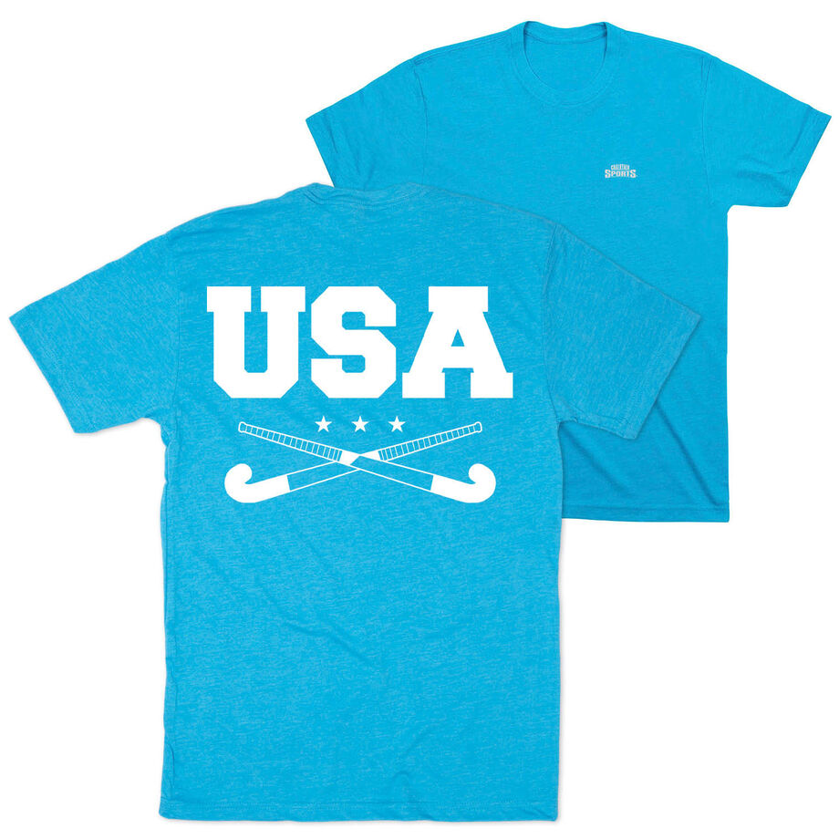 Field Hockey Short Sleeve T-Shirt - USA(Back Design)