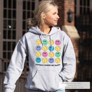 Softball Hooded Sweatshirt - Softball Makes Me Happy