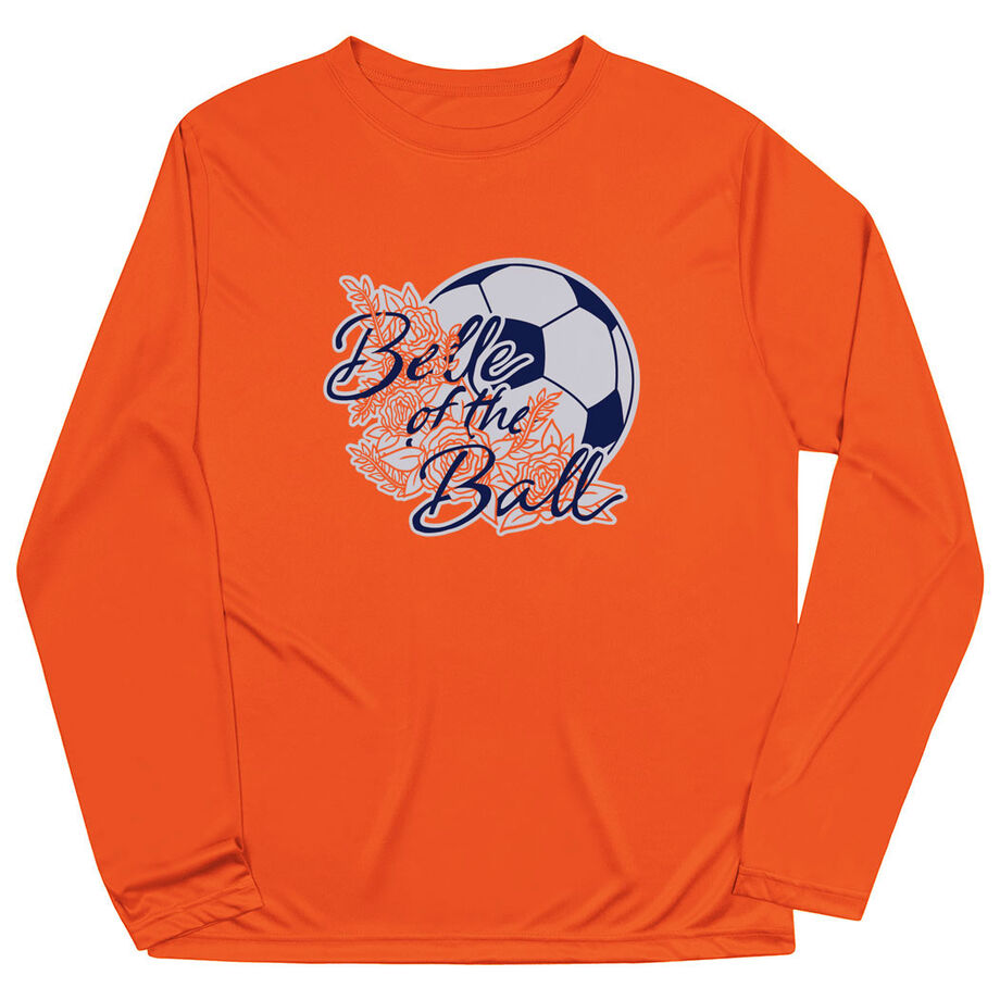 Soccer Long Sleeve Performance Tee - Belle Of The Ball - Personalization Image