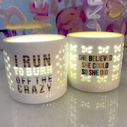 Soleil Home™ Porcelain Candle Holder - She Believed She Could