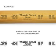 Engraved Mini Baseball Bat - Thanks Coach With Roster