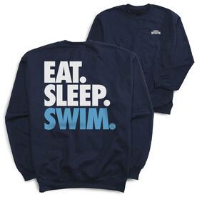 Swimming Crewneck Sweatshirt - Eat Sleep Swim (Back Design)