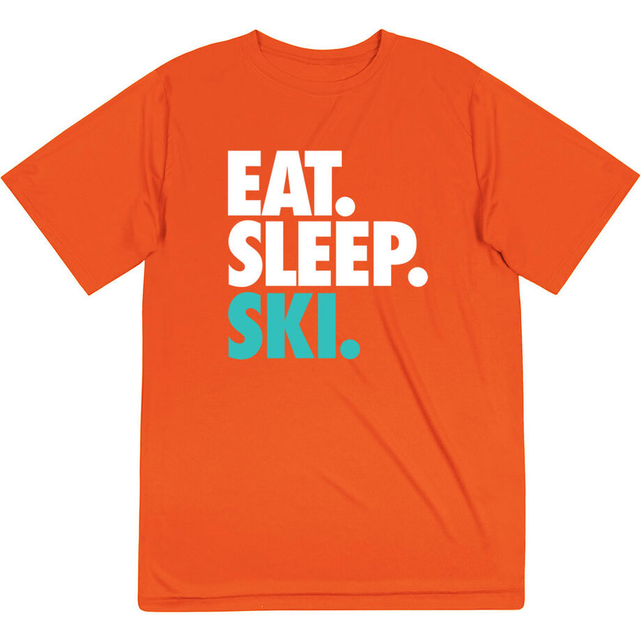 Skiing & Snowboarding Short Sleeve Performance Tee - Eat. Sleep. Ski.