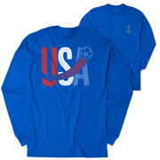 Soccer Tshirt Long Sleeve - USA Patriotic (Back Design)