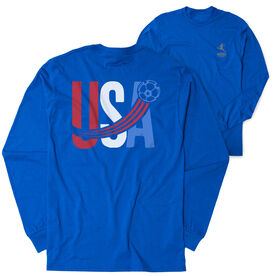 Soccer Tshirt Long Sleeve - USA Patriotic (Back Design)