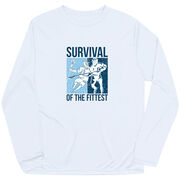 Guys Lacrosse Long Sleeve Performance Tee - Survival of the Fittest