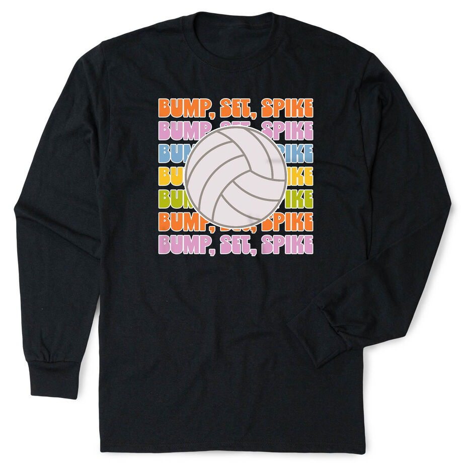 Volleyball Tshirt Long Sleeve - Bump, Set, Spike