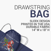 Hockey Drawstring Backpack - He's Checking It Twice