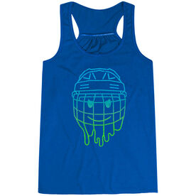 Hockey Flowy Racerback Tank Top - Have An Ice Day Smiley