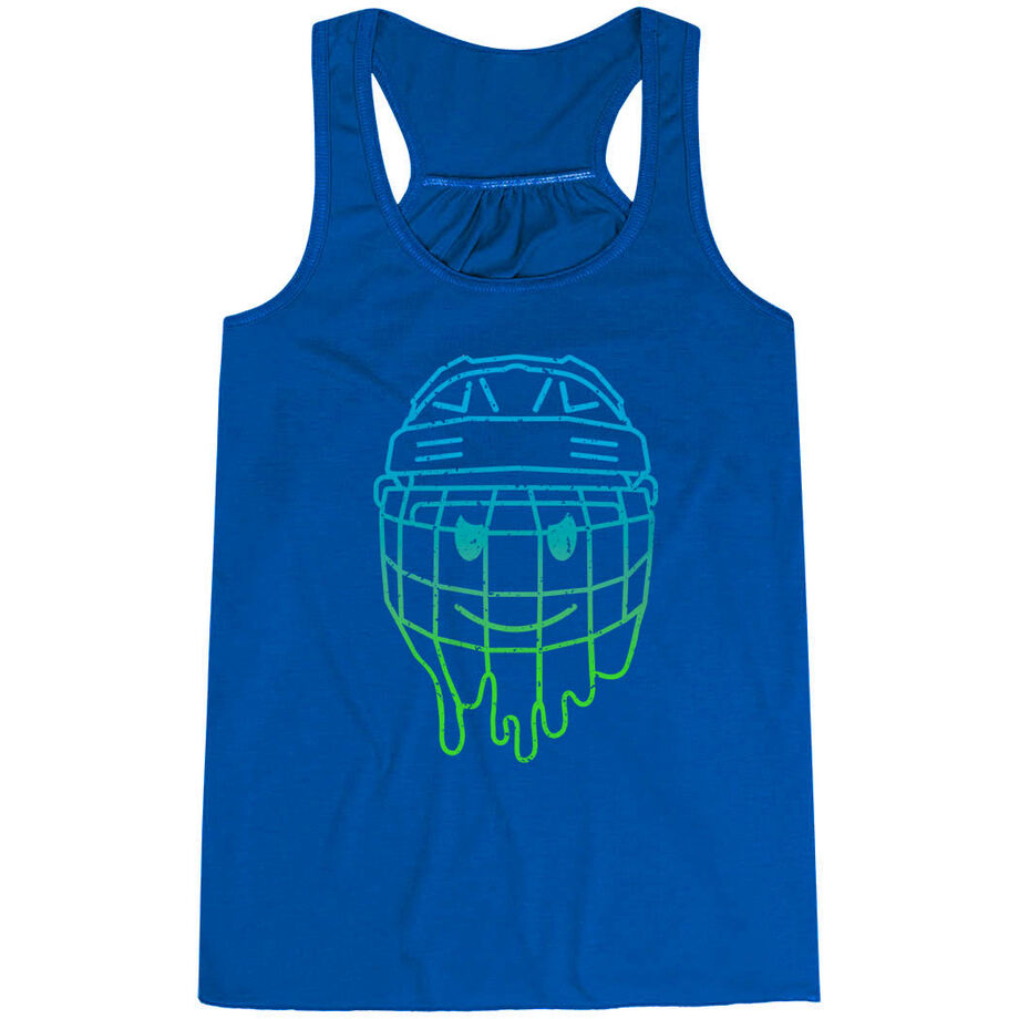 Hockey Flowy Racerback Tank Top - Have An Ice Day Smiley