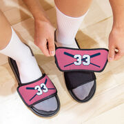 Softball Repwell&reg; Slide Sandals - Crossed Bats with Numbers