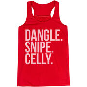 Hockey Flowy Racerback Tank Top - Dangle Snipe Celly Words