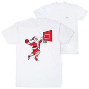 Basketball Short Sleeve T-Shirt - Slam Dunk Santa (Back Design)