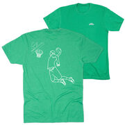 Basketball Short Sleeve T-Shirt - Basketball Player Sketch (Back Design)