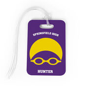 Swimming Bag/Luggage Tag - Personalized Swim Team Goggles and Cap