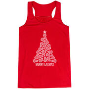 Lacrosse Flowy Racerback Tank Top - Merry Laxmas Tree