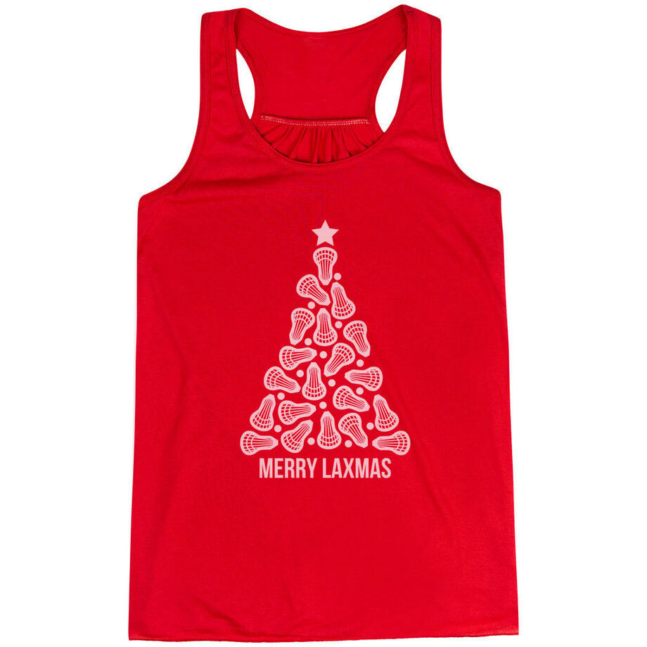 Lacrosse Flowy Racerback Tank Top - Merry Laxmas Tree