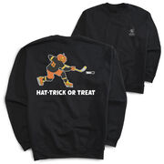 Hockey Crewneck Sweatshirt - Hat-Trick or Treat (Back Design)