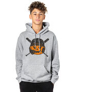 Baseball/Softball Hooded Sweatshirt - Helmet Pumpkin