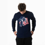 Guys Lacrosse Tshirt Long Sleeve - Lacrosse Eagle