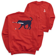 Baseball Crewneck Sweatshirt - Navy Baseball Dog (Back Design)