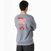 Baseball Crewneck Sweatshirt  - Baseball's My Favorite (Back Design)