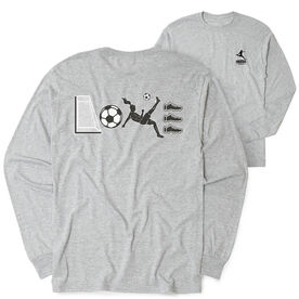 Soccer Tshirt Long Sleeve - Soccer Love (Back Design)